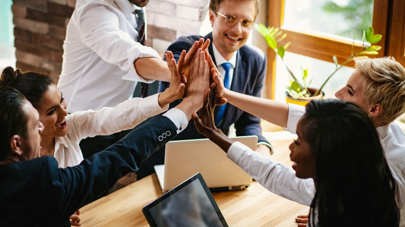 Corporate culture group shot 2 diverse