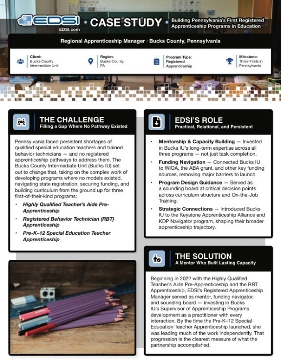 First page of the Bucks County Intermediate Unit case study PDF