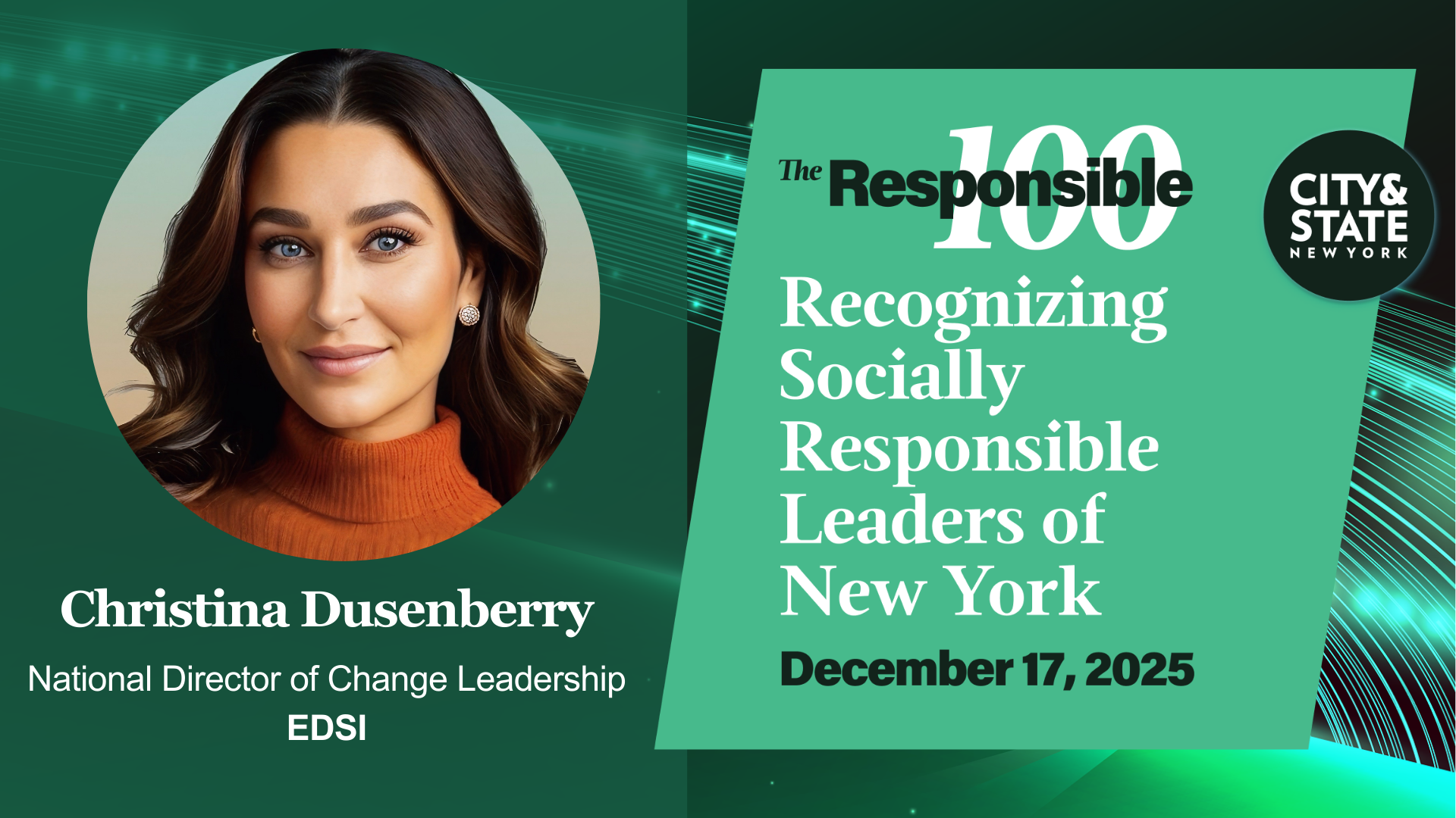 EDSI’s Christina Dusenberry Named to City & State New York’s 2025 Responsible 100